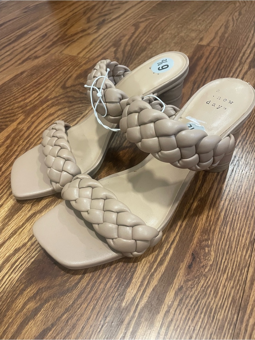 NWT A New Day Beige Basil Mule Heels Size 6.5